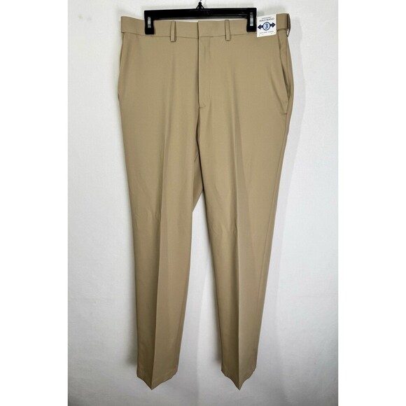 NEW Saddlebred Traveler Comfort Flex Pants Mens 36x32 Khaki Straight Fit Stretch - Picture 1 of 8